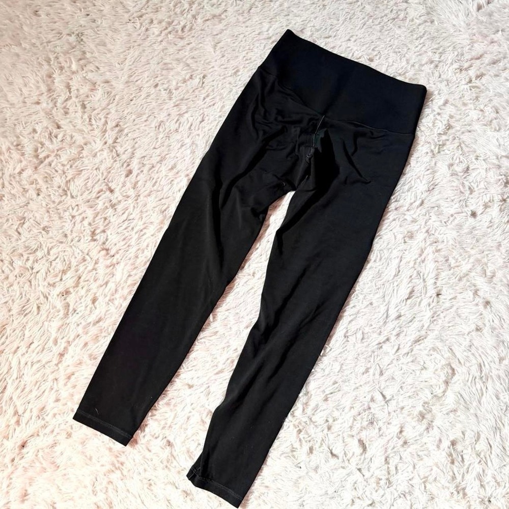 Black Aerie High Waisted Activewear Fitness Varsity Athleisure Leggings Womens M